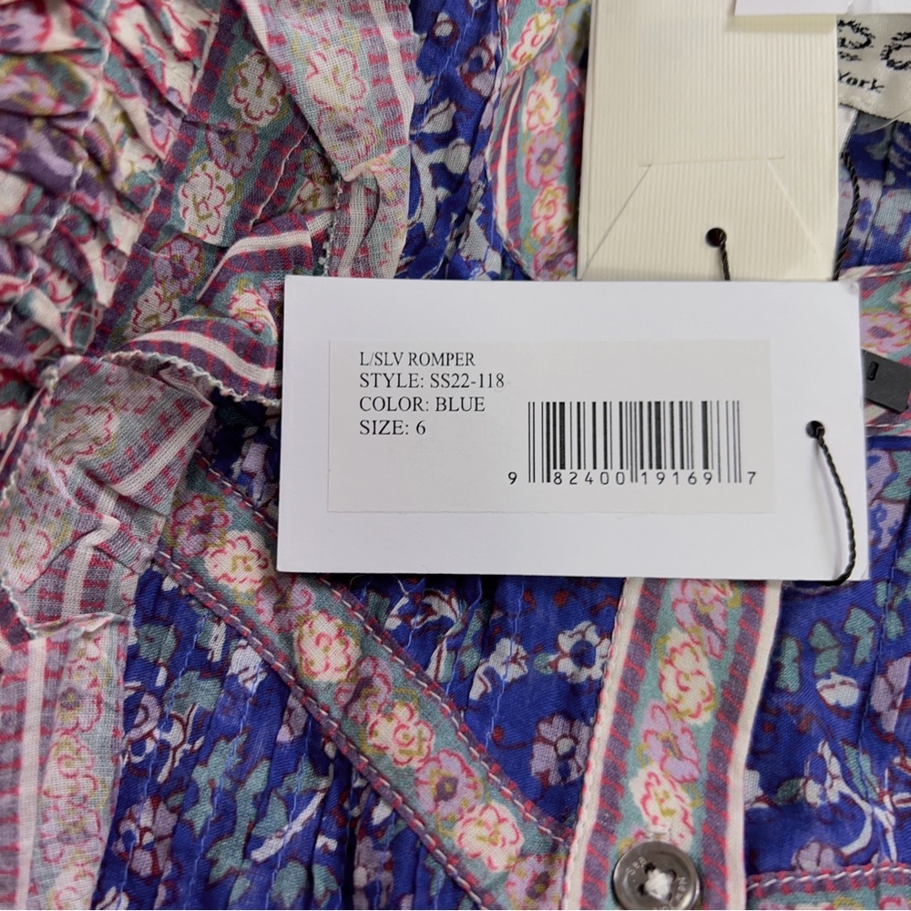 NWT Sea Rosita Border Long Sleeve Romper Size 6 - Picture 7 of 8